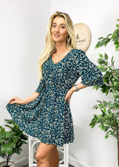 V Neck Tie-Back Dress