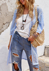 Kimono mit offener Vorderseite und geometrischem Muster