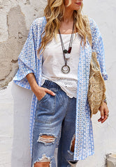 Kimono mit offener Vorderseite und geometrischem Muster