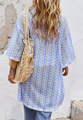 Kimono mit offener Vorderseite und geometrischem Muster