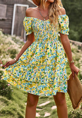 V Neck Ruffle Layered Dress