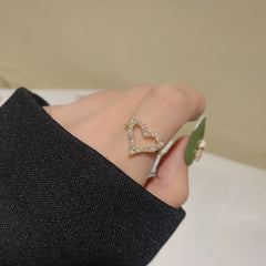 Heart Shaped Gold Ring with Pearls