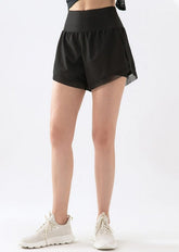 Pantalones cortos deportivos con forro de encaje de malla