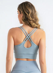 Crossing Back Straps Fitness Sports Bra