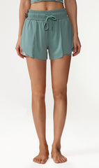 Drawstring Waist Lined Active Shorts