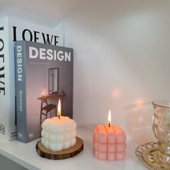 Puffer Bubble Cube Kerze