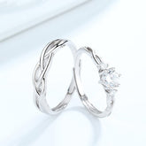 Moderner Paarring 925 Sterling Silber