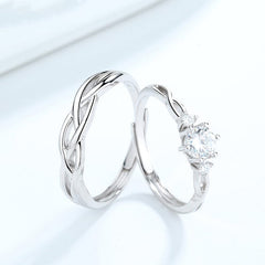 Modern Matching Couples Ring 925 Sterling Silver