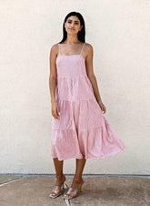 Neckholder-Stufenkleid mit Polka Dots