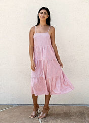 Neckholder-Stufenkleid mit Polka Dots