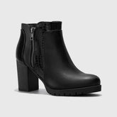 Botines gruesos con estampado de cocodrilo y cremallera lateral