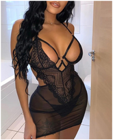 Take Me Home Babydoll aus transparenter Netzspitze mit Spaghettiträgern