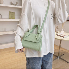 Croc Embossed Crossbody Bag with Knotted Handle