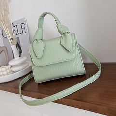 Croc Embossed Crossbody Bag with Knotted Handle