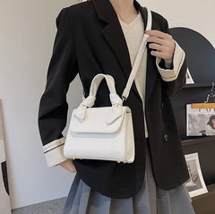 Croc Embossed Crossbody Bag with Knotted Handle