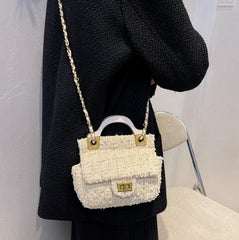 Mini Tweed Crossbody Bag with Handle