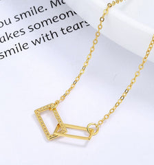 Interlocking Rectangles 925 Sterling Silver Necklace