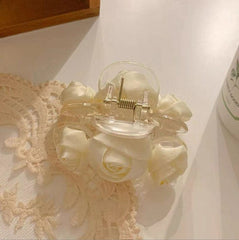 Fabric Rose Hair Claw