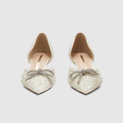 Pumps mit spitzer Zehenpartie Silber