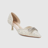 Zapatos de tacón de punta puntiaguda plateados