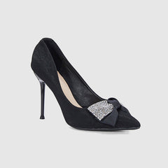 Pointed Head Pearl Bowknot Stiletto Heeled Sandals