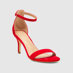 Sandalen mit Stilettoabsatz und Knöchelriemen, offene Zehenpartie