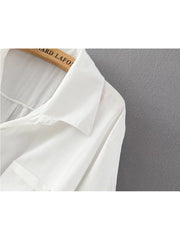 Top anudado de lino y algodón