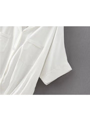 Top anudado de lino y algodón