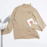 Fitted Long Sleeve Knitted Turtle-Neck