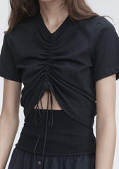 Gathered Chic Short Sleeve T-Shirt
