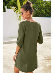 Vintage Flare Woven Button Down Dress