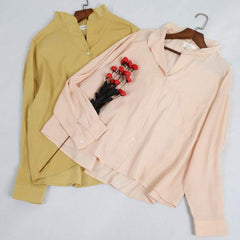 Vintage Loose Fitting Notched Shirt
