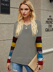 Suéter de manga larga con rayas de colores