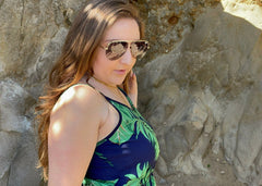 Tropical Print Tie Back Jumpsuit