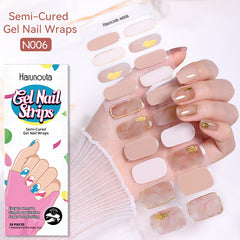 Pegatinas de gel para uñas de estilo japonés, semicurables, gel francés