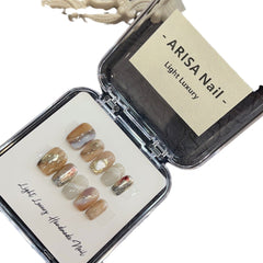 Punta de uña Maillard Color Blooming hecha a mano, ligera, de lujo, hecha a mano, de alta calidad