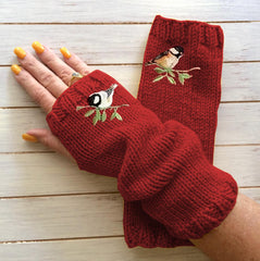 Guantes abiertos de punto cálidos de medio dedo