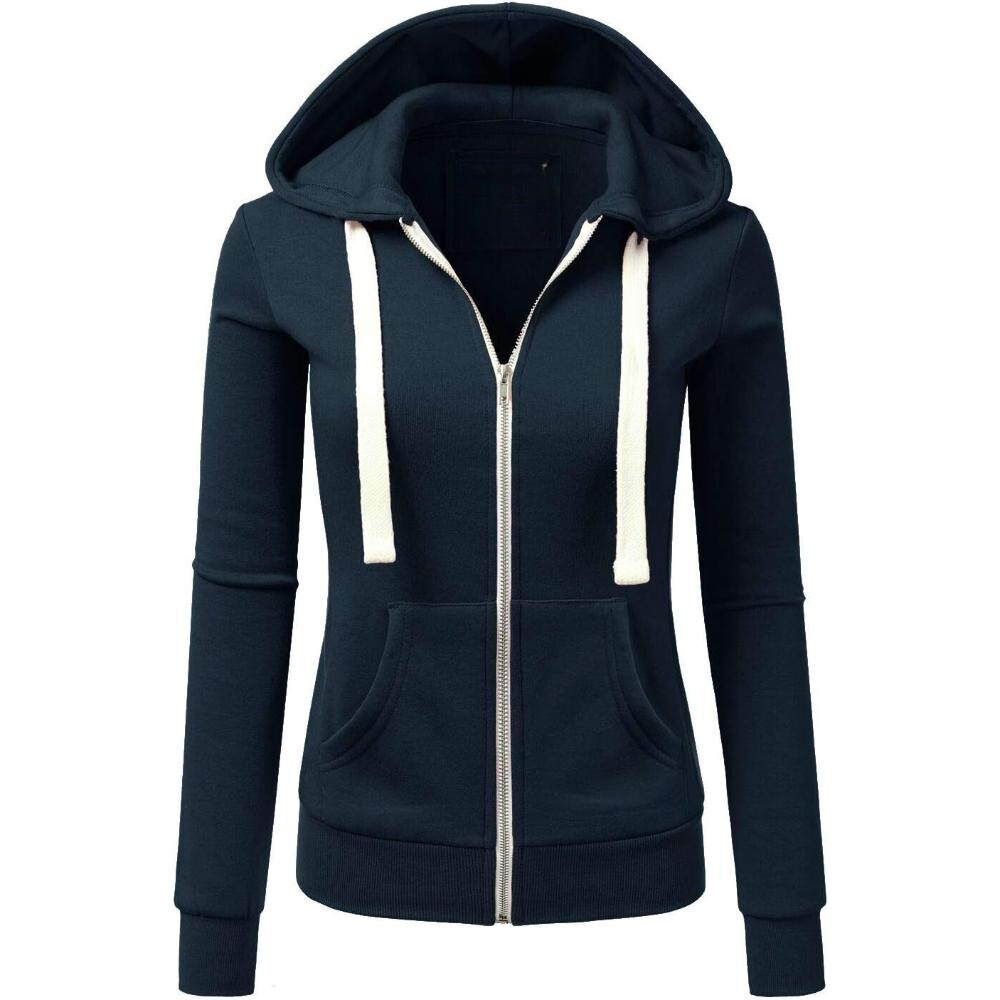 Chaqueta con capucha y cremallera con cordones