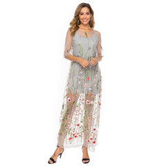 Embroidered Lace Dress Two Piece Set