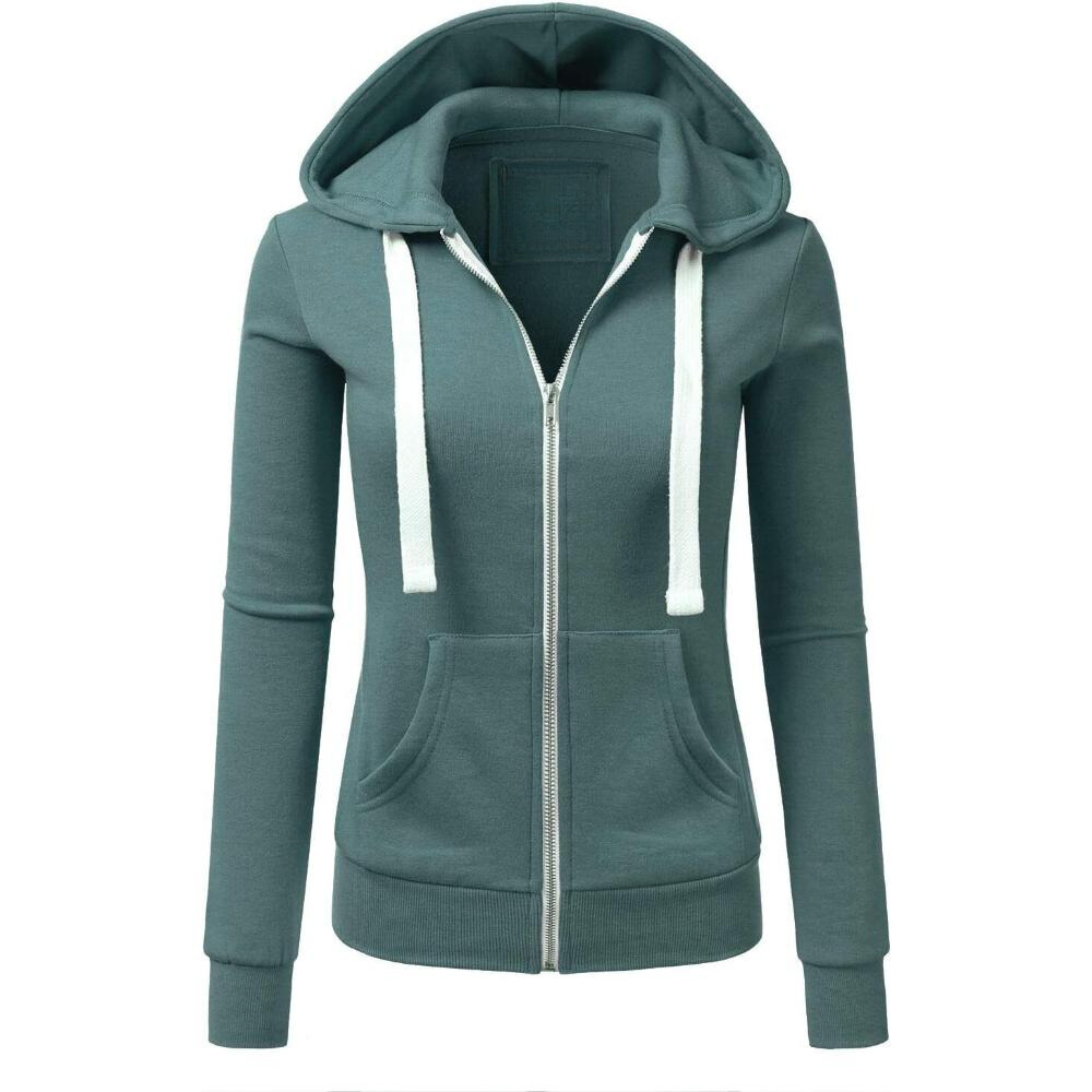 Chaqueta con capucha y cremallera con cordones
