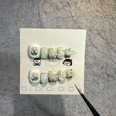 Ölgemälde Romantisches Tragen Nagelpflaster