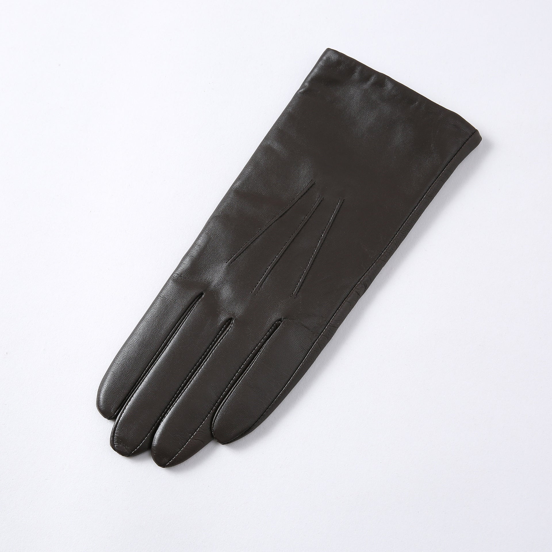 Guantes alargados de piel de cabra de lana para conducir y andar en bicicleta para mujer