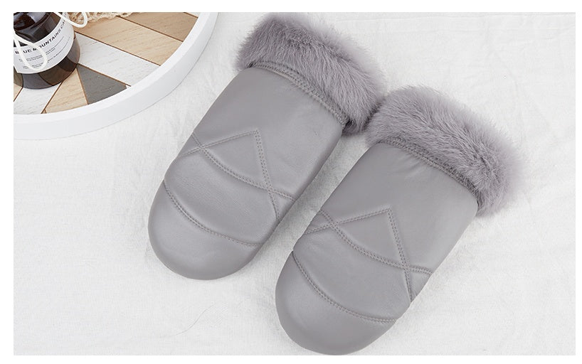 Guantes de cuero para ciclismo, gruesos, informales y cálidos, para invierno