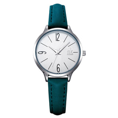 Shengke Leather Strap Ladies Watch