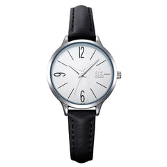 Shengke Leather Strap Ladies Watch