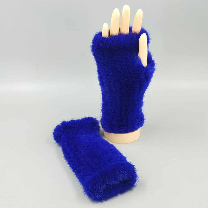 Thickened Warm Winter Wristband Mid-length Gloves