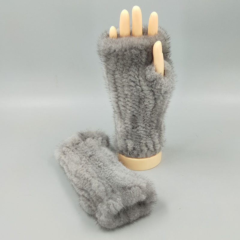 Thickened Warm Winter Wristband Mid-length Gloves