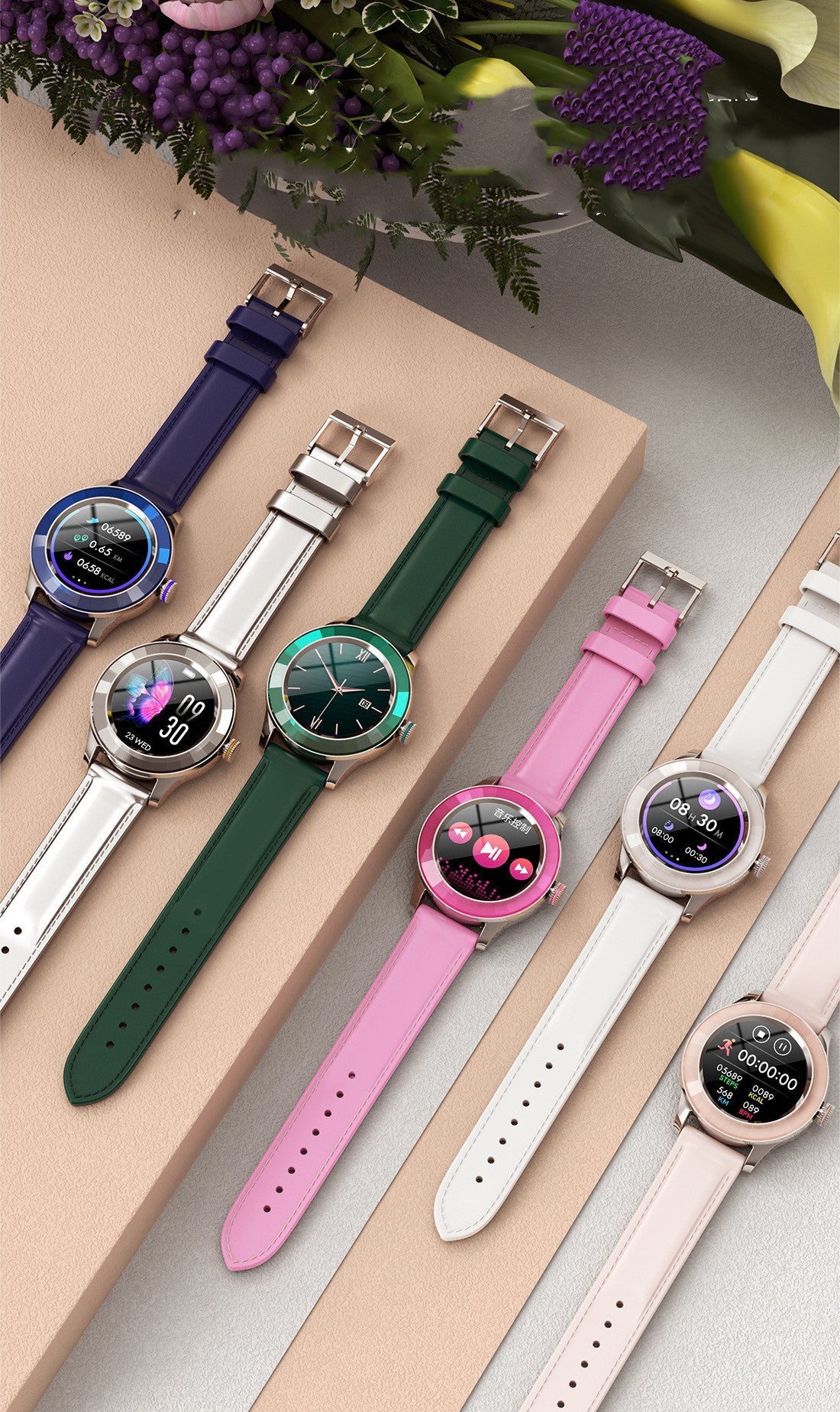 S09 Smart Watch Weiblicher runder Touchscreen Ip67 wasserdichte Anruferinnerung Smart Watch