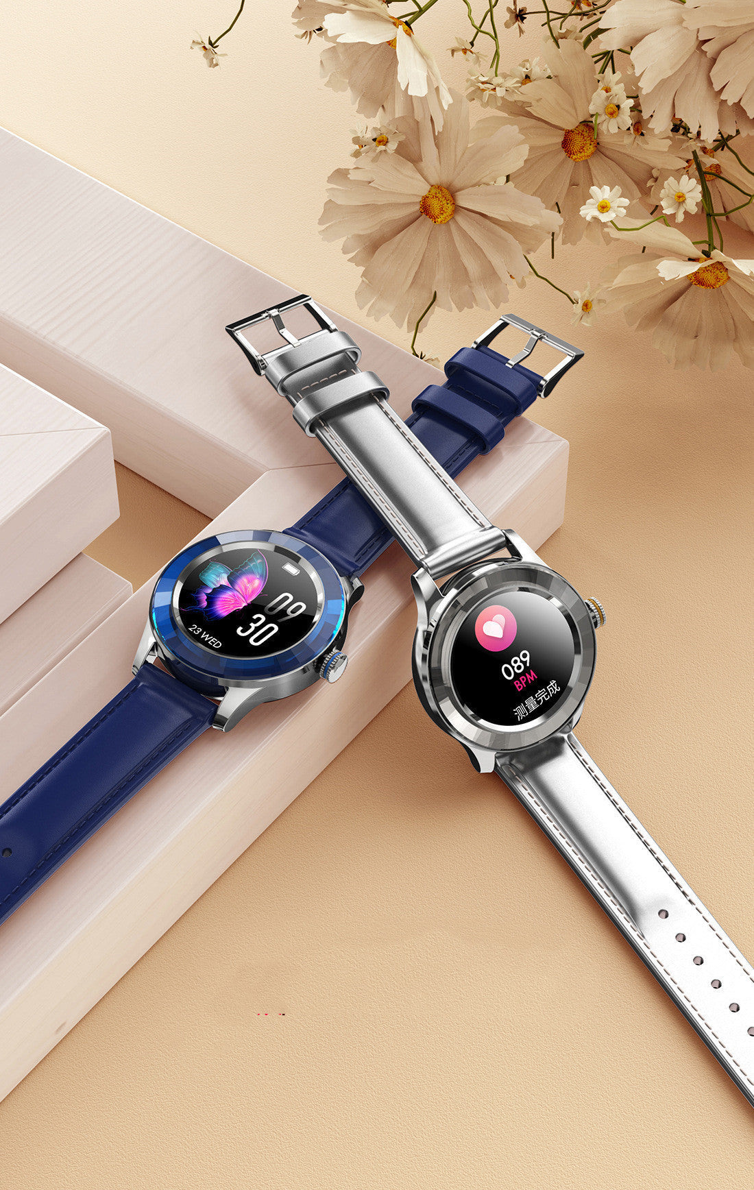 S09 Smart Watch Weiblicher runder Touchscreen Ip67 wasserdichte Anruferinnerung Smart Watch