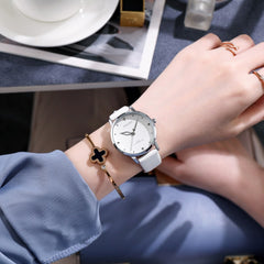 Casual Leather Quartz Watch Waterproof Student Watch